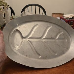 Vintage Hammered Aluminum "Tree Of Life" Meat Tray